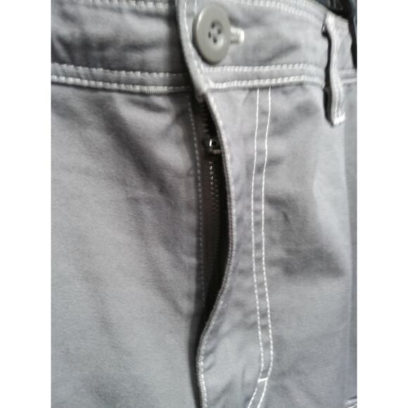 EMPYRE ultra wide leg cargo pants sz 33 skater Grey reinforced knee/bum grunge - Picture 10 of 12